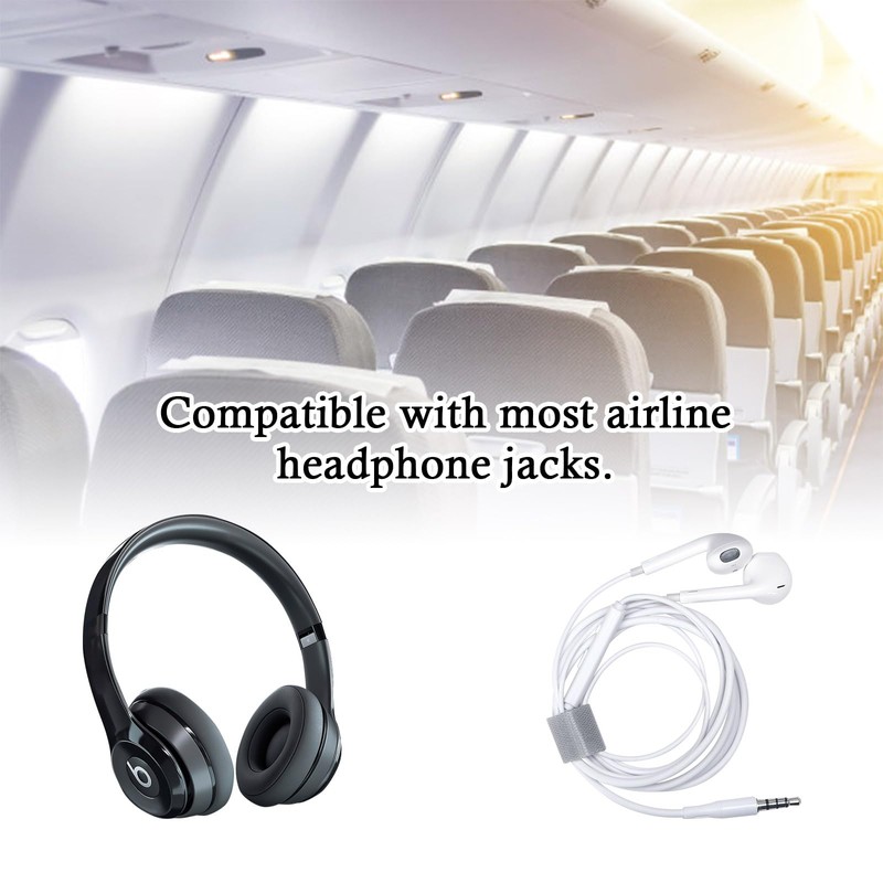 DWPVT 2pcs Airplane Airline Flight Adapters for Headphones, Flight Audio