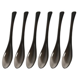 PTW109_195 IJ Plakira Classic Spoons, Set of 6, Smooth, Mouth Feel, 7.9 inches (20 cm), Made in Japan, Bleach, For Home Parties, Camping, Stylish, Cute, Dessert Spoons, Smoke, Easy to Hold, Easy to