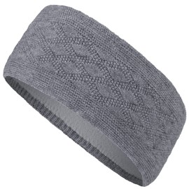 Compagno Women's Headband Lined Knitted Band Hair Band Autumn Winter Knitted Headwear Colour: Grey