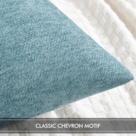 MIULEE Pack of 2 Blue Gray Decorative Pillow Covers 18x18 Inch Soft Chenille Couch Throw Pillows Farmhouse Cushion Covers for Home Decor Sofa Bedroom Living Room