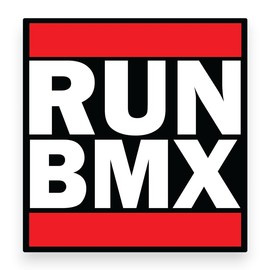 Sticker Gold - Run BMX Sticker - 8cm - Classic GT, HARO, Mongoose, Burner, Fun Decal SG091