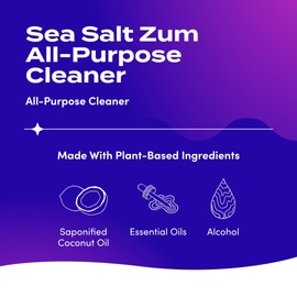 Indigo Wild Zum All-Purpose Cleaner - Natural Multipurpose Cleaner Made with Essential Oils, Baking Soda & More - Sea Salt, 16 fl oz