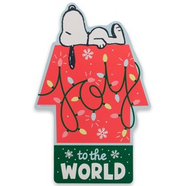 Peanuts Joy To the World Snoopy Dog House Wood Wall Decor - Cute Snoopy Christmas Decor for Home