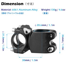 TRIWONDER Bike Stem MTB Stem Mountain Bike Handlebar Stem Riser for Road Bike, MTB, BMX, Fixie Gear, Cycling (31.8 x 38mm)