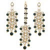 Aheli Pearl Crystal Floral Pendiente Maang Tikka Set para mujer