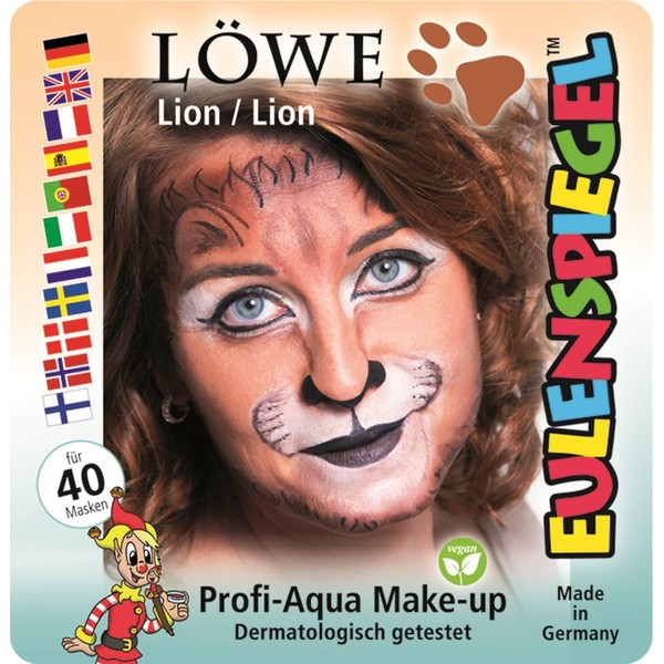 Eulenspiegel 204092 Make-Up Set Lion, Brush and 4 Colours