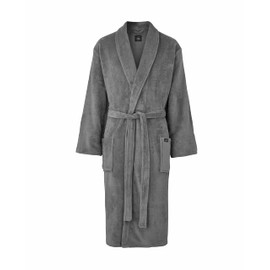 THE SAVILE ROW COMPANY LONDON Men's Lightweight Super Soft Warm Fleece Bath Robe Dressing Gown - Grey Plain - XX-Large