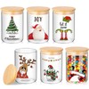 Suclain 6 Pcs Christmas Glass Storage Jars with Lid 19