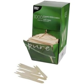 Papstar 18201 Chip Forks Wooden 8.5 cm Pack of 1000
