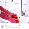 YSLON Rubber Dishwashing Glove Kitchen Cleaning Gloves 3-Pairs,Waterproof Reuseable.(Pink,Small)