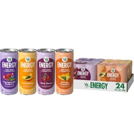 DISTRIBUTED BY THE CAMPBELL'S COMPANY V8 +Energy Peach Mango, Orange Pineapple, Black Cherry, Pomegranate, 24 Ct