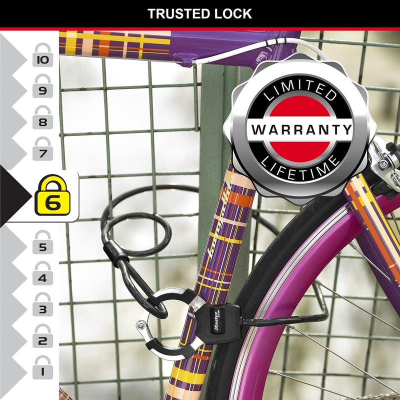 Master Lock Cable Lock with Key 1m Ideal for Scooter