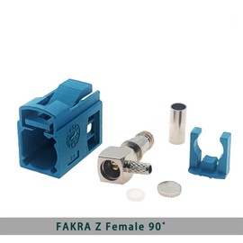 3Pcs Fakra SMB Z Female 90 Degrees Crimp Connector RF SMB Coax Adapter Fakra SMB Z Female Right Angled or Rg174 Rg316 Fakra Connector Vehicle Universal Aqua Blue(5021) ﻿