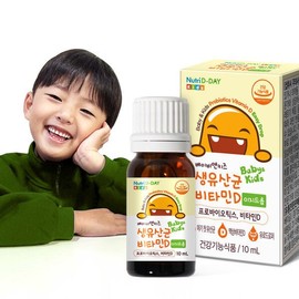 Nutri D-Day 베이비앤키즈 생유산균 비타민D 이지드롭 1병 10ml Baby & Kids Probiotic Vitamin D Easy Drop 1 Bottle 10ml
