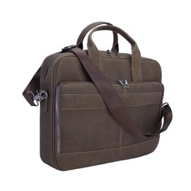 Vintage Faux Leather Briefcase: 15.6" Roomy/17 Compact Laptop Messenger Bag for Men - Crossbody Business Travel Satchel (A Coffee)