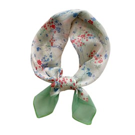 Lutesa Women's Scarf, Neckerchief, Square, Cotton Linen, Floral Pattern, Bag Decoration, Hair Ornament, 22.8 x 22.8 inches (58 x 58 cm), Spring & Summer, Office, Travel, red flower