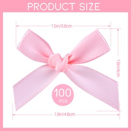 Mini Pink Bows Decor - 100pcs Tiny Bows for Crafts Wedding Party Decorations Gift Wrapping Supplies Satin Bow in Bulk