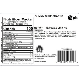 Yupik Blue Shark Gummies, 2.2 Pound