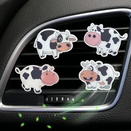 4 Pcs Air Vent Clips, Cute Cow Air Conditioning Outlet Clip Car Air Fresheners Vent Clips Car Interior Decor Charm Car Decoration Cute Car Accessories for Women Girls