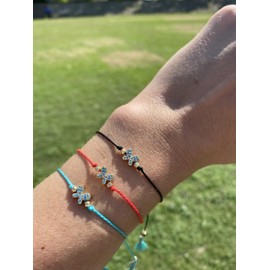 Lucky Charm String Bracelet - Adjustable RED String and Butterfly Charm Bracelet - Friendship, Protection, and Good Luck Jewelry (Red, Butterfly) Wish Bracelet for someone special