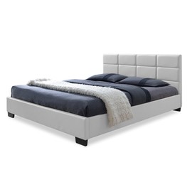 Baxton Studio Vivaldi Modern & Contemporary Faux Leather Padded Platform Base Bed, Full Size, White