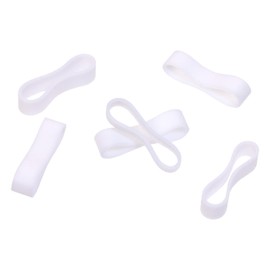 ONLYKXY 200 Pieces White Silicone Cable Ties 0.59 inch/15 mm Diameter Flat Rubber Bands Elastic Bands Supplies Reusable Rubber Rings Thick Rubber Bands for School Home or Office Elasticity Coil Ring