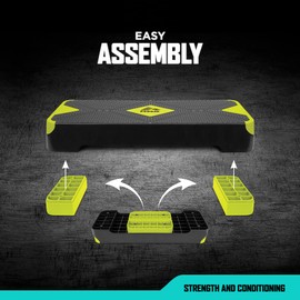 RBX Aerobic Step Platform with Non-Slip Textured Surface -2-Level Adjustable Steppers for Exercise, Compact, Lightweight, Easy-To-Store Exercise Step & Fitness Step Bench