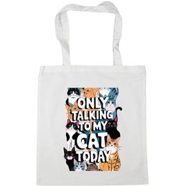 Hippowarehouse Leave me alone I'm speaking to my cat today Tote Shopping Gym Beach Bag 42cm x38cm, 10 litres