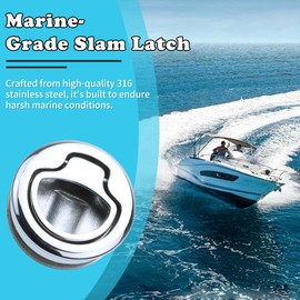 Boat Slam Latch 2" Deck Hatch Latch Lift Handle Flush - Marine Grade 316 Stainless Steel Boat Latches with Pull Handle, Pack of 2 for RV, Boat, and Camper Trailer - Durable and Easy to Install