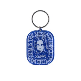 X Girl FACE ROUNDED QUARE ACRYLIC KEY HOLDER Women's Key Chain, blue