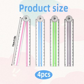 4PCS Folding Ruler 30cm Durable Easy to Carry Clear Scale Smooth Edge Ruler 30cm Folding Lightweight Shatterproof Easy to Measure School Stationery Straight Foldable for Students Kids