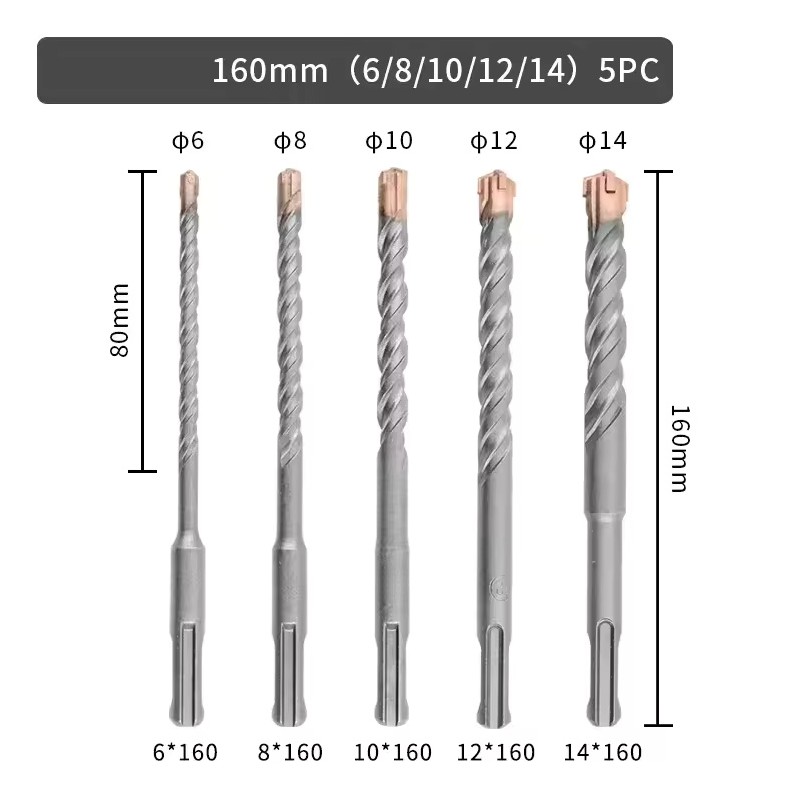 SDS Plus Masonry Drill Bit Set for Concrete, Brick &