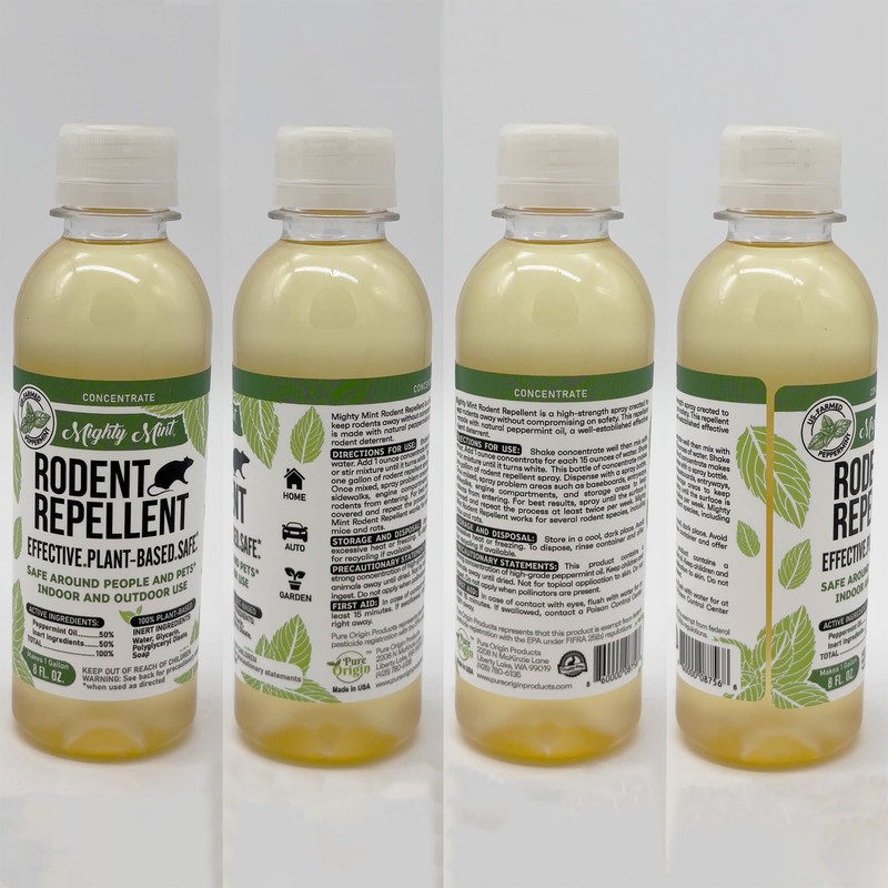 Mighty Mint Peppermint Oil Rodent Repellent Concentrate – Natural Indoor