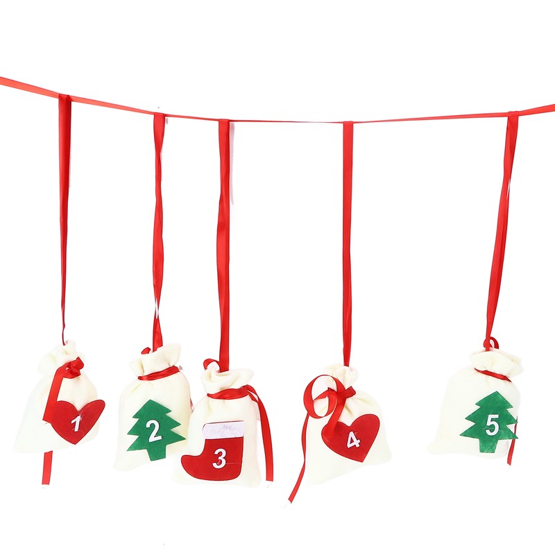 Christmas Advent Calendar Bags 31 Days Hanging Countdown Felt Gift