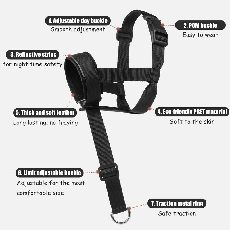 Dog Muzzle Adjustable Mouth Cover for Medium and Large Dogs