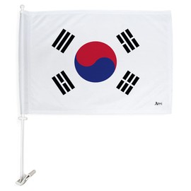 Team South Korea Car Flag Bandera Para Carros De South Korean Decor For Window Clip Mount Auto Accessories Sport Fan Gifts League Olympics Party Supplies Patriotic Decorations Made in USA