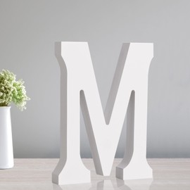 TONIFUL 7.8 Inch White Letter M Table Centerpiece A-Z DIY Birthday Party Decorations,White Alphabet M for Birthday,Chrismas,Graduation,Bridal Shower,Wedding,Anniversary Party Supplies