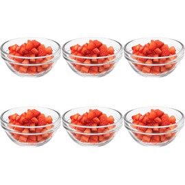 6 Pack Small Glass Bowls,Mini Glass Prep Bowls,2.5oz Small Ramekins,Stackable Condiment Containers,Clear Glass Ingredient Bowls,for Prep Dips,Ice Cream,Snacks,Candy Meal Prep Bowls,Dessert Bowls