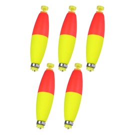 M METERXITY 5-Pack Fishing Bobbers Floats, 3 Inch EVA Foam Weighted Bobbers for Crappie/Bluegill/Trout Bass/Catfish, Clip-on Floats Slip Corks Floaters Strong Buoys [Red & Yellow]