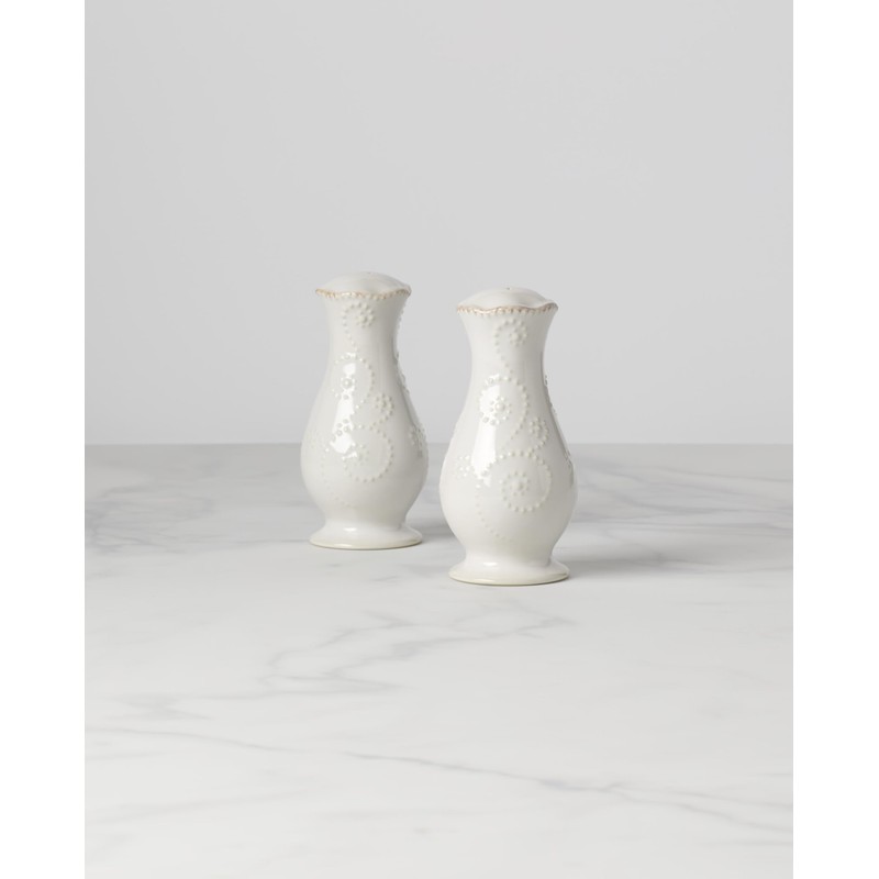 Lenox French Perle White Tall Salt and Pepper Set -