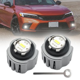 2PCS L1B LED Front Fog Light Bulbs Super Bright Lamp Bulb for 2021+ Hon'da Civic Accord CR-V Ridgeline Passport Acu'ra Integra 9000LM 3200K Fog Driving Lamp Bulb Assembly Plug and Play (White)