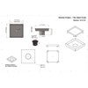 SereneDrains 304 Stainless Steel Tile in Matte White Square Shower
