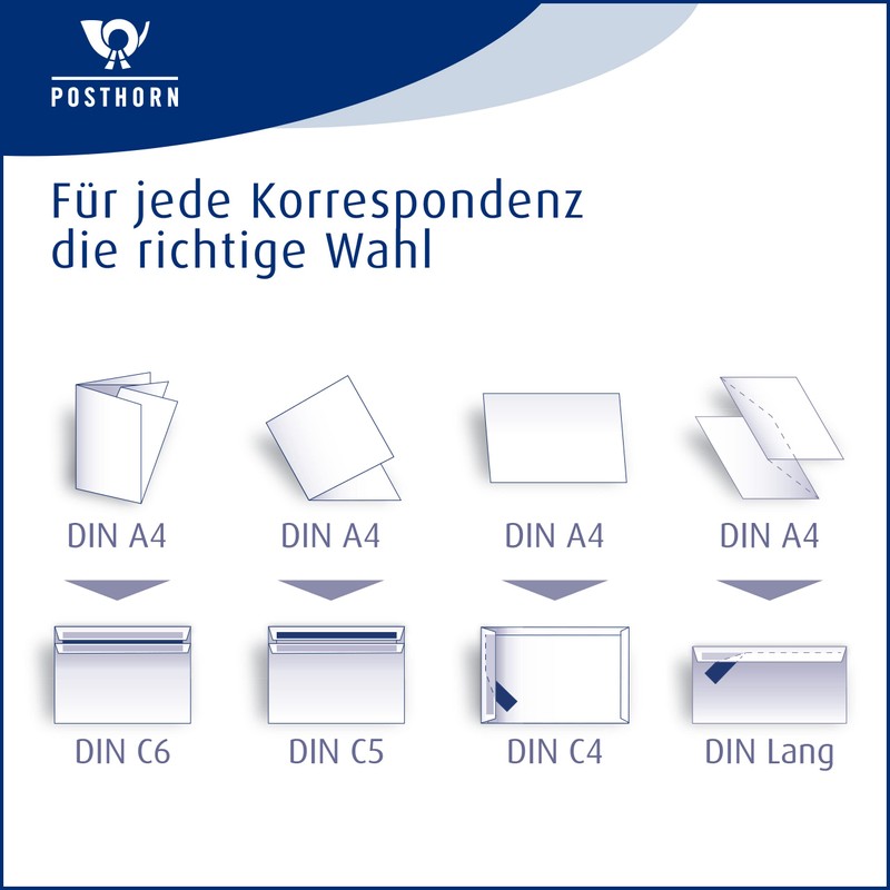 Bong Posthorn 1220617 Self-Seal Envelopes DIN Long Grey Inside 110