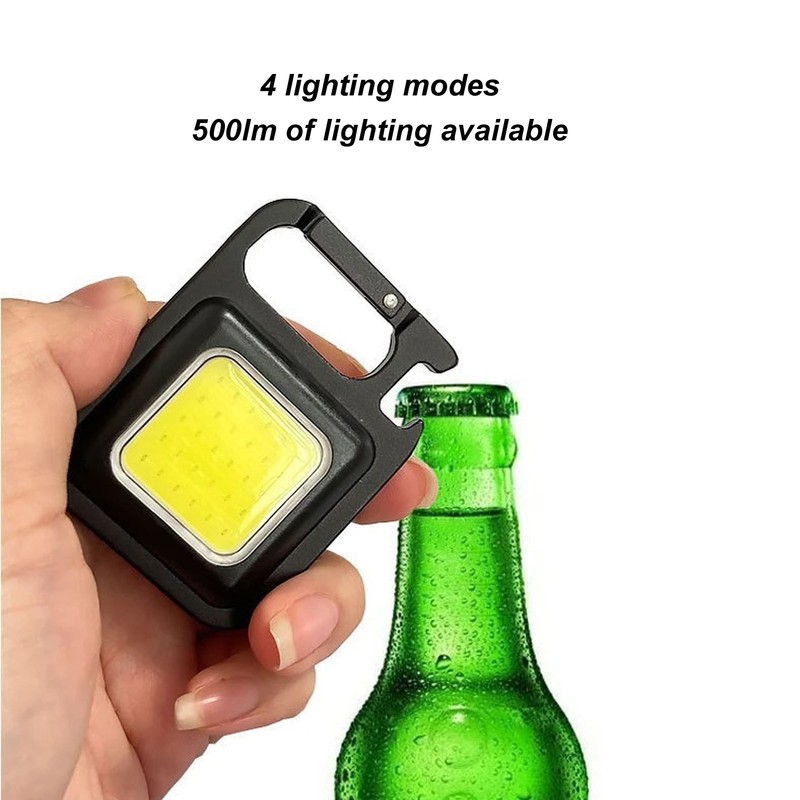 Mini Flashlight 500lm Lighting Portable USB Charging 180° Folding Handle