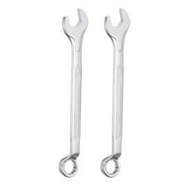 HARFINGTON 2pcs Combination Wrench Offset 19mm 75-Degree 12-Point Box End and 15° Angled Open End Metric CR-V Steel Nickel Plated Multi-function Spanners for Mechanics DIY Enthusiasts