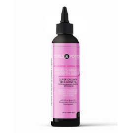 Curls & Potions Angel Serum Aceite Para El Tratamiento Del Cuero Cabelludo Y Cabello Con Biotina Y Aceites Esenciales, Puntas Divididas, Crecimiento Del Cabello, Cuero Cabelludo Seco Escamoso Para Tod