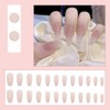 24pcs/box Acrylic Nail Long Ballet Press On Nail with Jelly