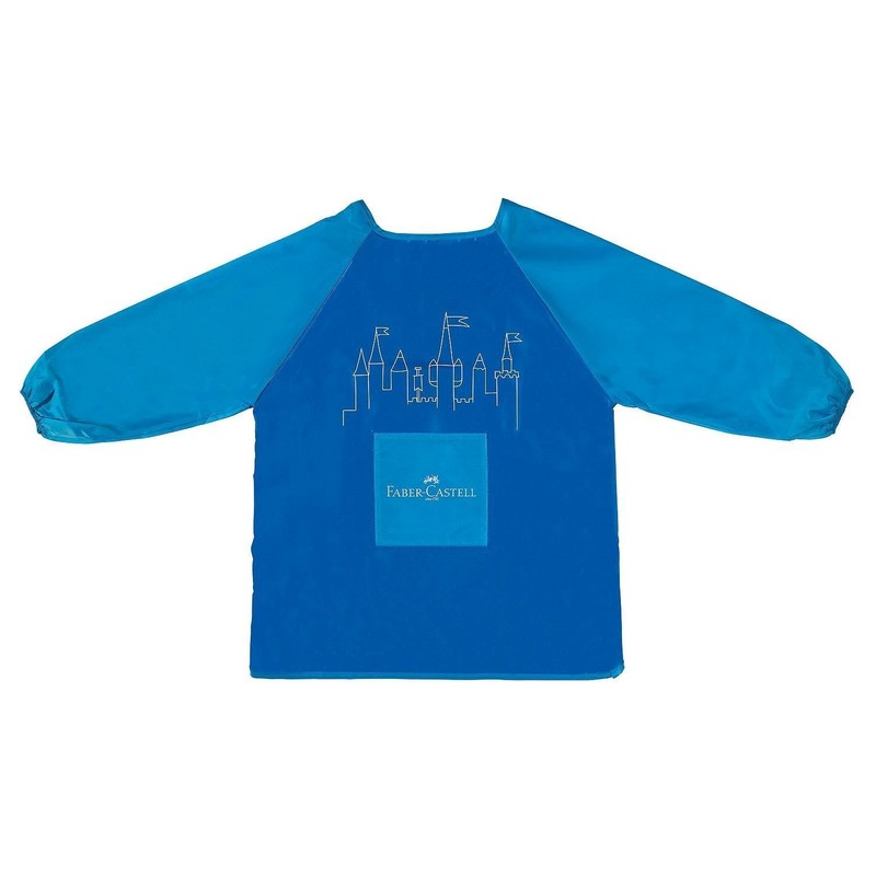 Faber-Castell Childrens Painting Aprons Blue Twin Pack, blue