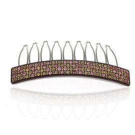 Decorative Hair Comb Brown Cellulose Based Rhinestone Crystal Bridal Hair Comb,