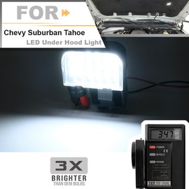 LED Under Hood Light Assembly for Chevy Tahoe Suburban Avalanche Trailblazer Silverado/GMC Sierra 1500 2500 3500 Yukon Envoy 6000K Xenon White Led Underhood Engine Compartment Lamp Kit OEM 12450086